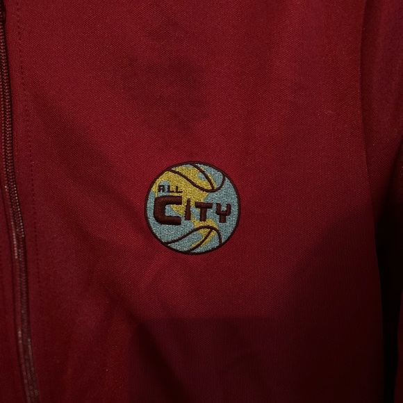 Just Don All City Varsity Jacket Unisex Small Burgundy Bomber - Picture 3 of 7